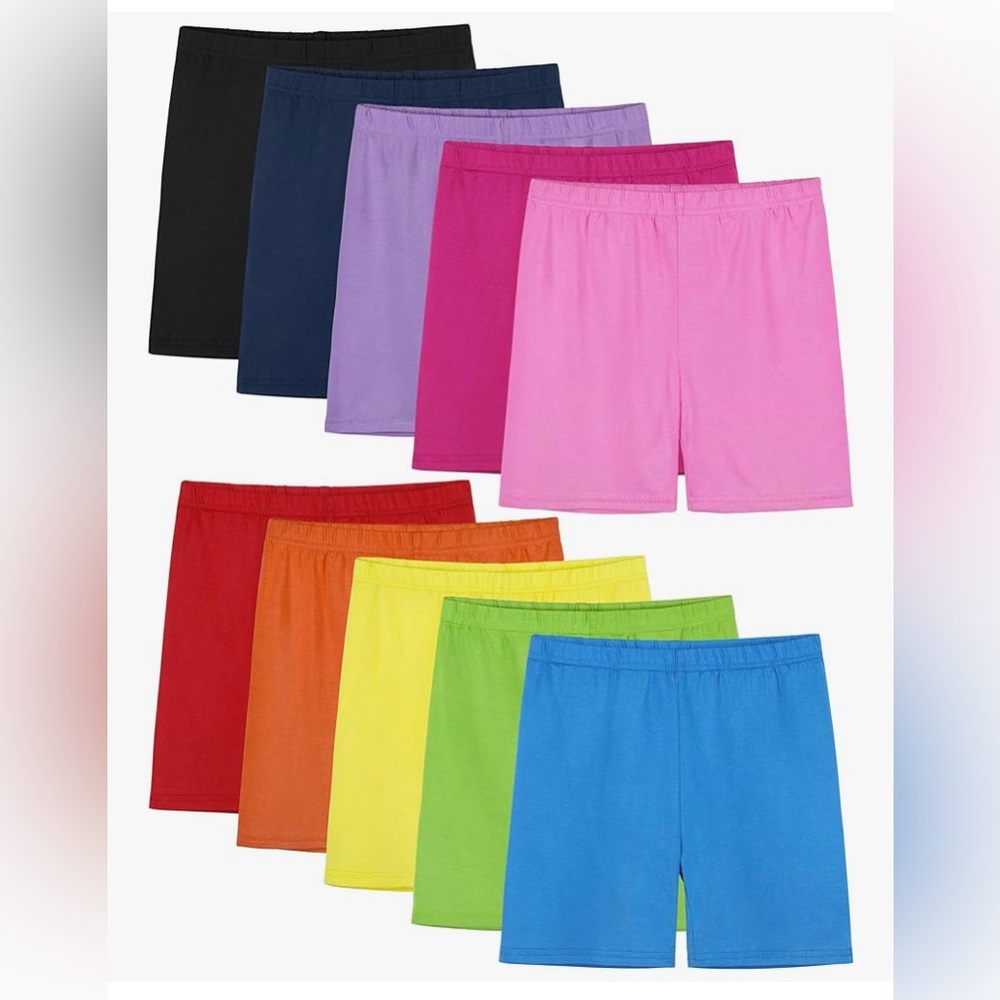 NWT Colorful Girls Bike Shorts Set of 10
